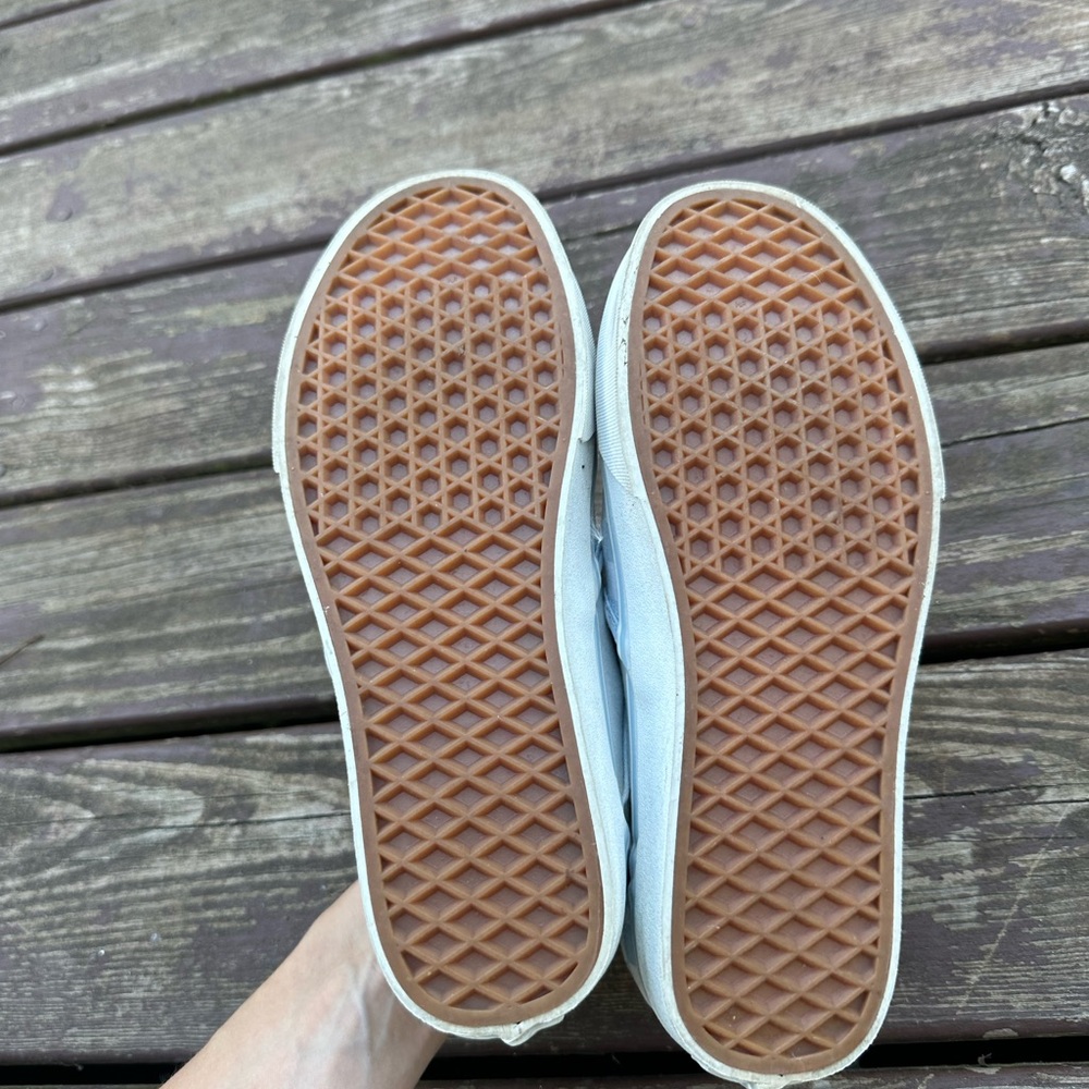 Vans Baby Blue and White Checkered Slip-On sneakers - Picture 3 of 3